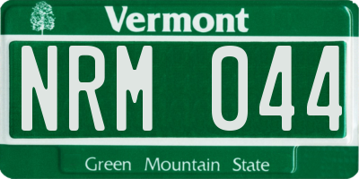 VT license plate NRM044
