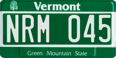 VT license plate NRM045
