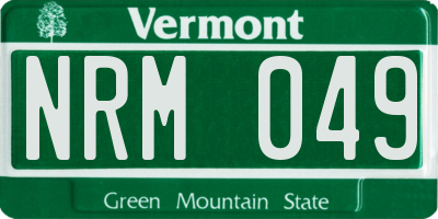 VT license plate NRM049