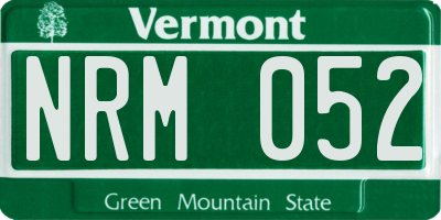 VT license plate NRM052
