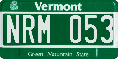 VT license plate NRM053