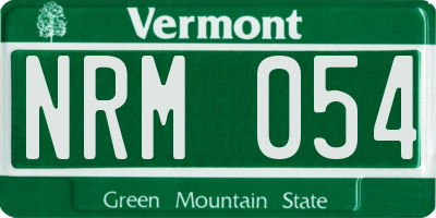 VT license plate NRM054