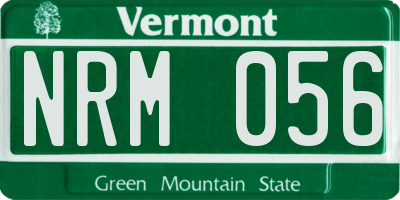 VT license plate NRM056