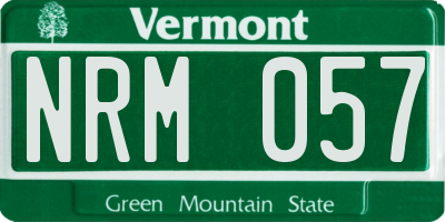 VT license plate NRM057
