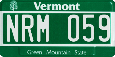 VT license plate NRM059