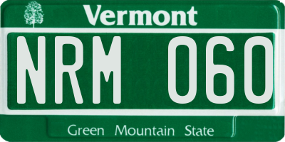 VT license plate NRM060