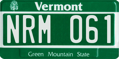 VT license plate NRM061