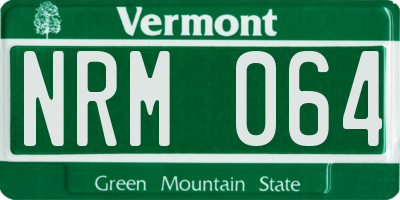 VT license plate NRM064