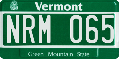 VT license plate NRM065