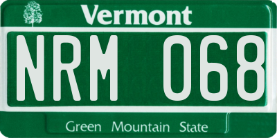 VT license plate NRM068