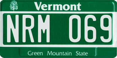 VT license plate NRM069
