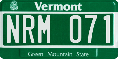 VT license plate NRM071