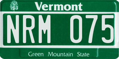 VT license plate NRM075