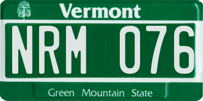 VT license plate NRM076