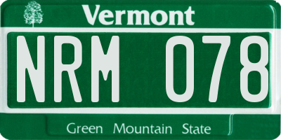 VT license plate NRM078
