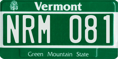 VT license plate NRM081