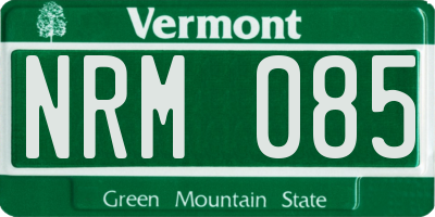 VT license plate NRM085
