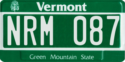VT license plate NRM087