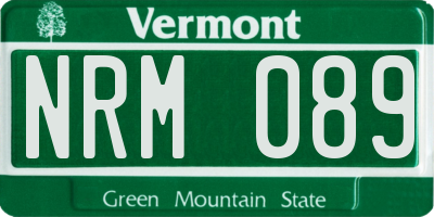 VT license plate NRM089