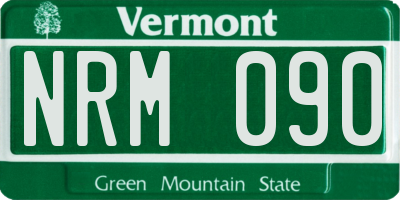 VT license plate NRM090