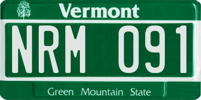 VT license plate NRM091