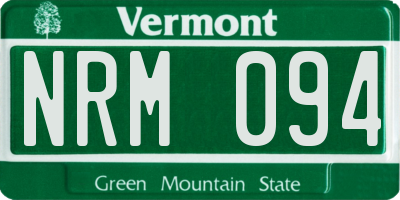 VT license plate NRM094