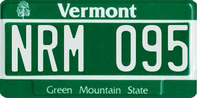 VT license plate NRM095