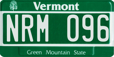 VT license plate NRM096