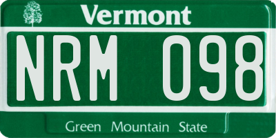 VT license plate NRM098