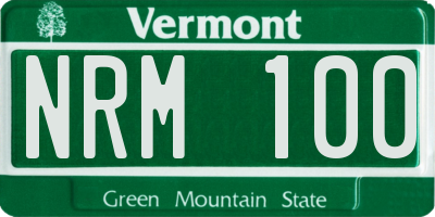 VT license plate NRM100