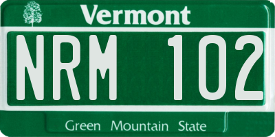 VT license plate NRM102