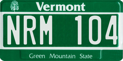 VT license plate NRM104