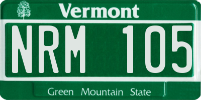 VT license plate NRM105