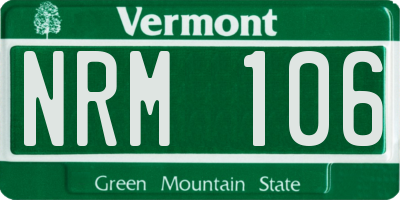 VT license plate NRM106