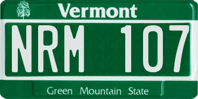 VT license plate NRM107