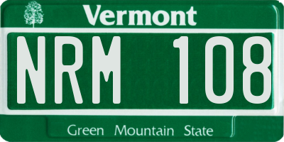 VT license plate NRM108