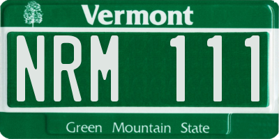 VT license plate NRM111