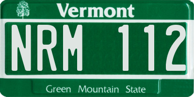 VT license plate NRM112