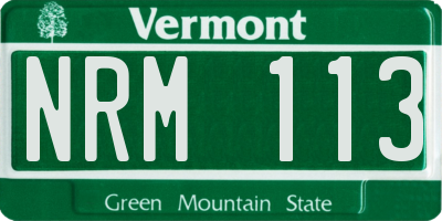 VT license plate NRM113