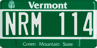 VT license plate NRM114