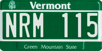 VT license plate NRM115