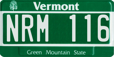 VT license plate NRM116