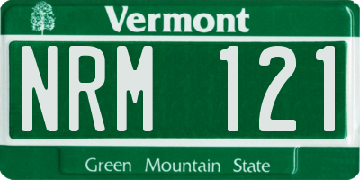 VT license plate NRM121