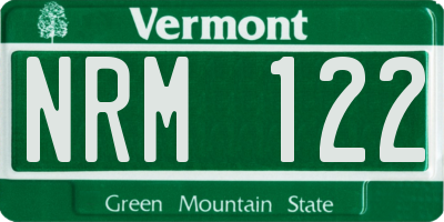 VT license plate NRM122