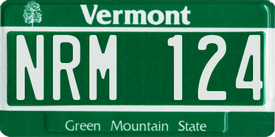 VT license plate NRM124