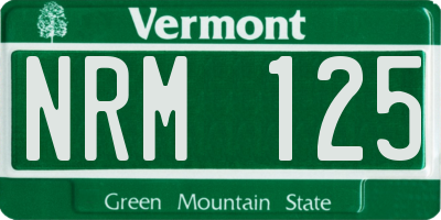 VT license plate NRM125