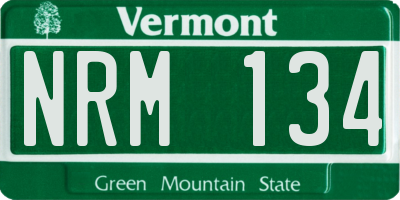 VT license plate NRM134
