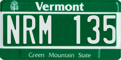 VT license plate NRM135