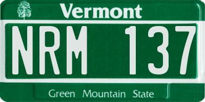 VT license plate NRM137
