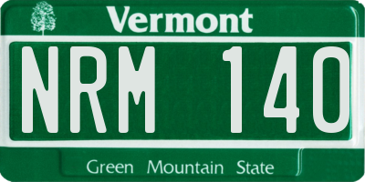 VT license plate NRM140